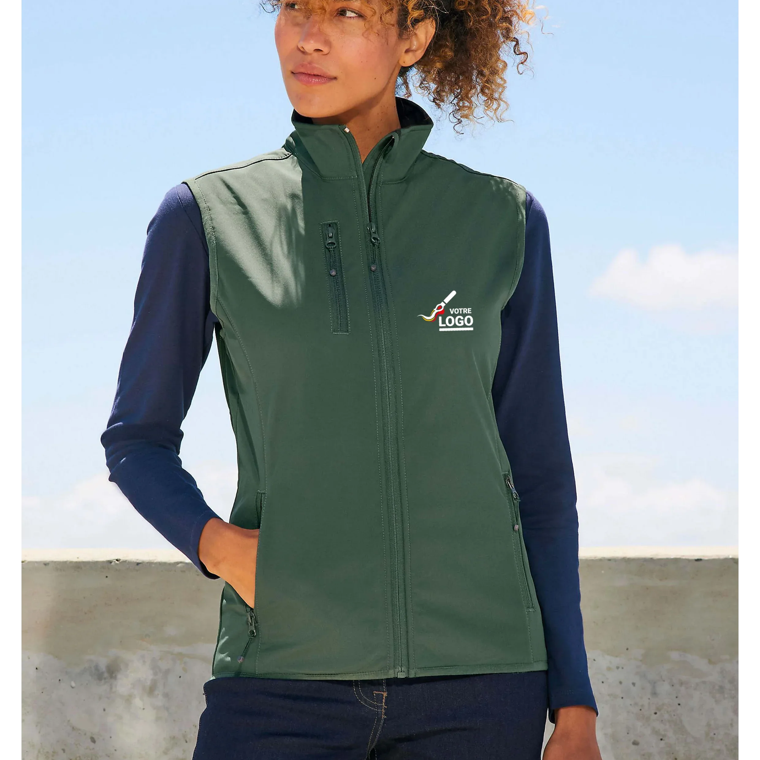 Veste softshell Standard sans manches personnalisée femme