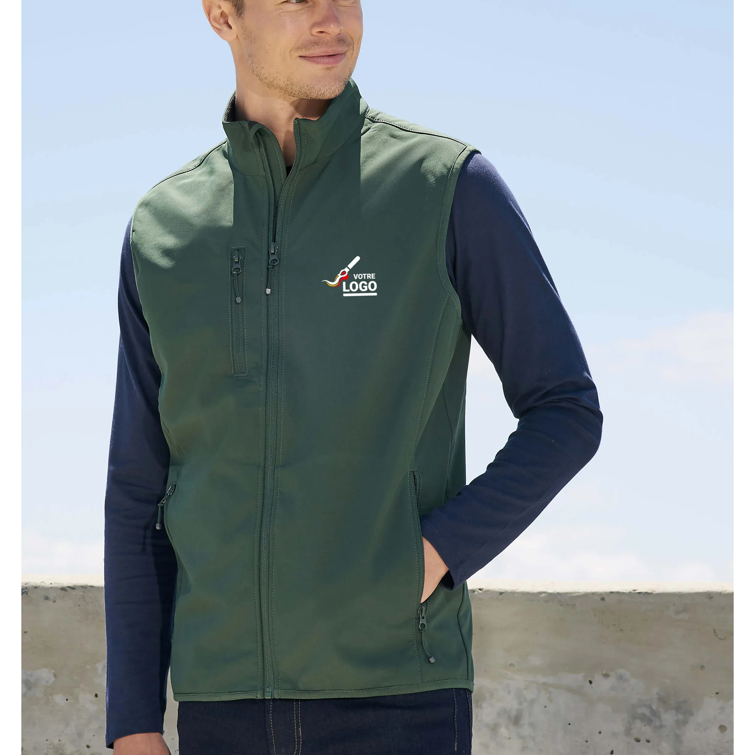 Veste softshell Standard sans manches personnalisée homme