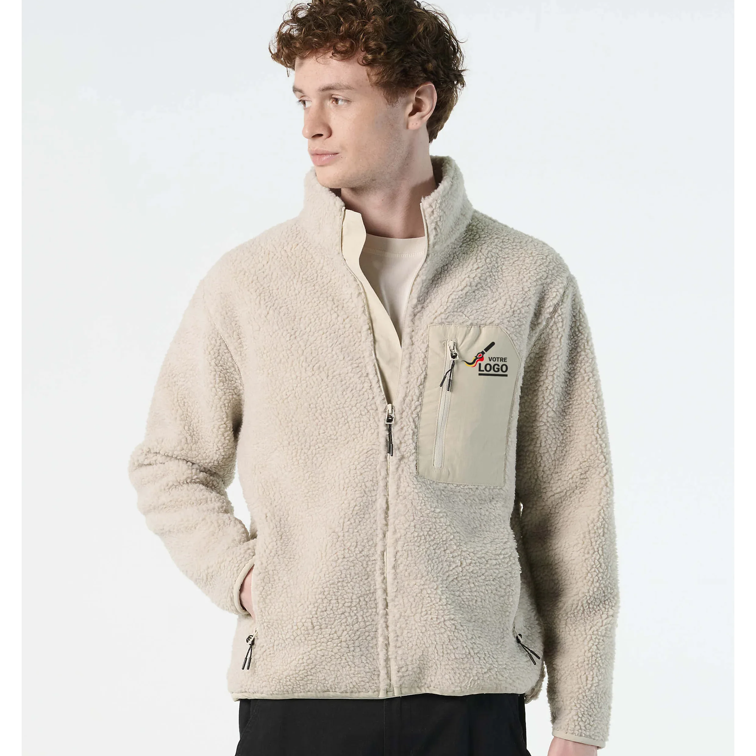 Veste polaire Premium Sherpa zippée personnalisable
