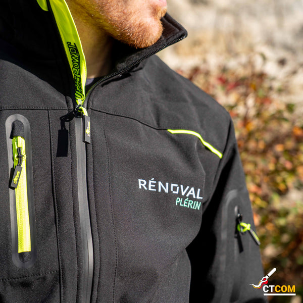Vestes softshell brodées pour Rénoval Plérin — tenues de chantier personnalisées en Bretagne