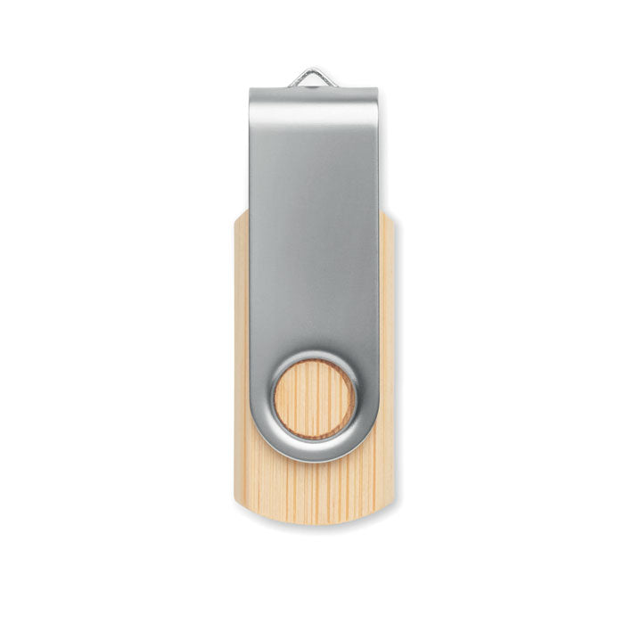 Wooden USB flash drive with metal cover