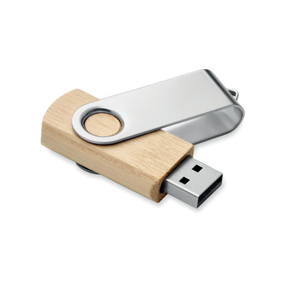 Wooden USB flash drive with metal cover