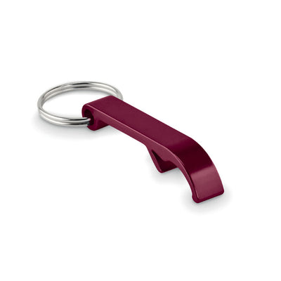Porte-clés décapsuleur aluminium personnalisé bordeaux