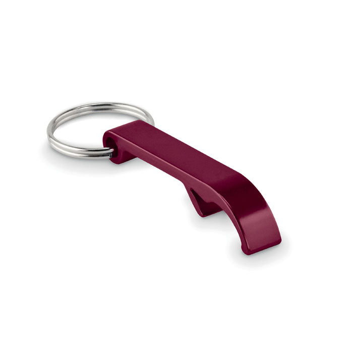 Porte-clés décapsuleur aluminium personnalisé bordeaux
