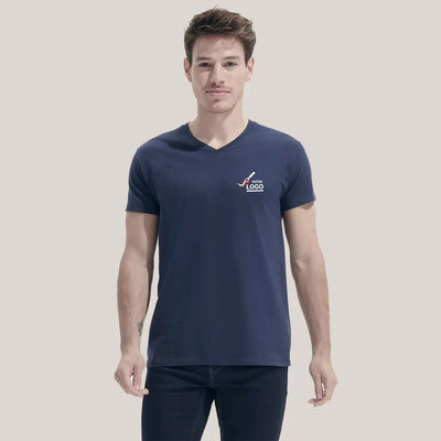 t-shirt col V personnalisé homme avec logo