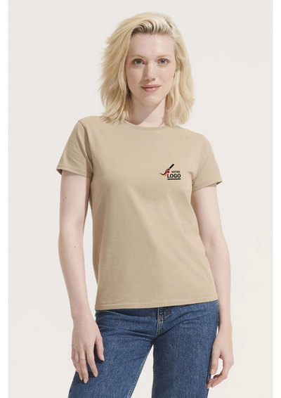 t-shirt coton bio personnalisé femme Pioneer avec logo